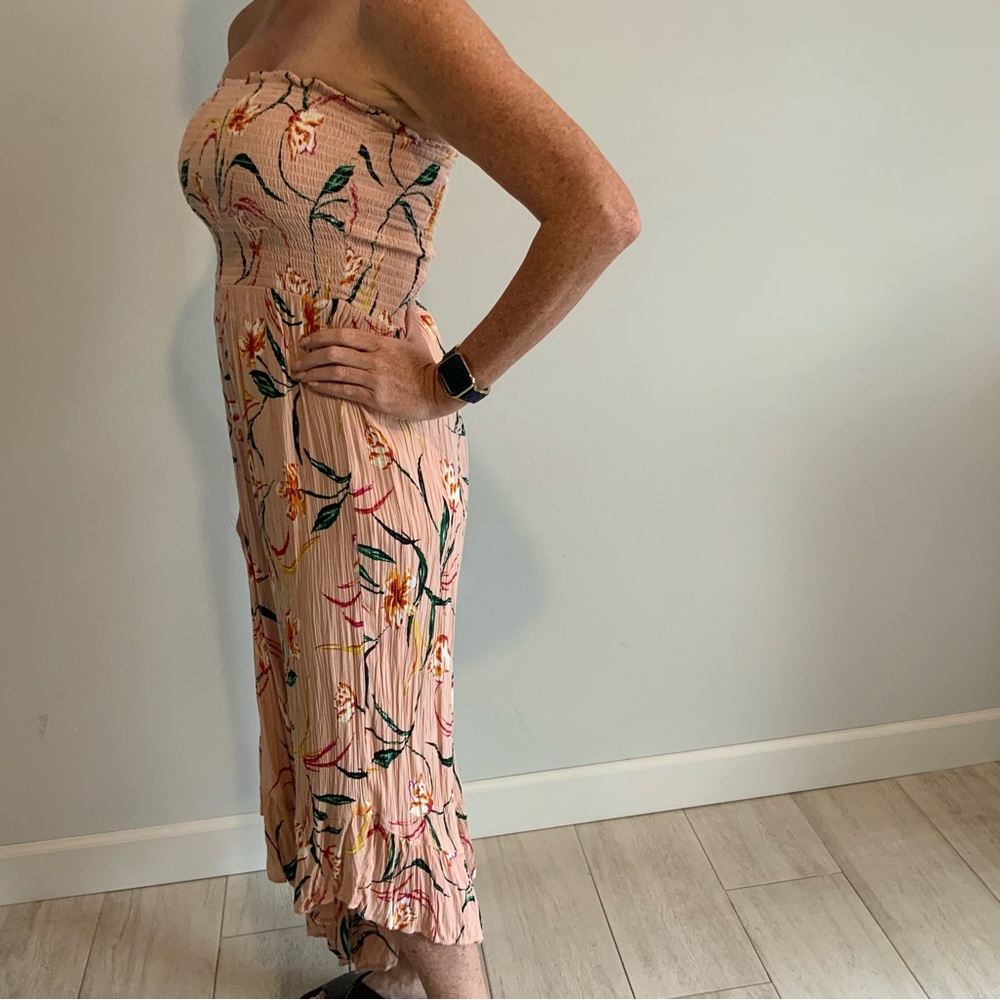 Angie Strapless Jumpsuit with Floral Pattern